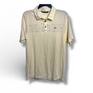 Travis Mathew Men’s Pima Cotton Blend Polo Shirt Pale Yellow – Size Medium